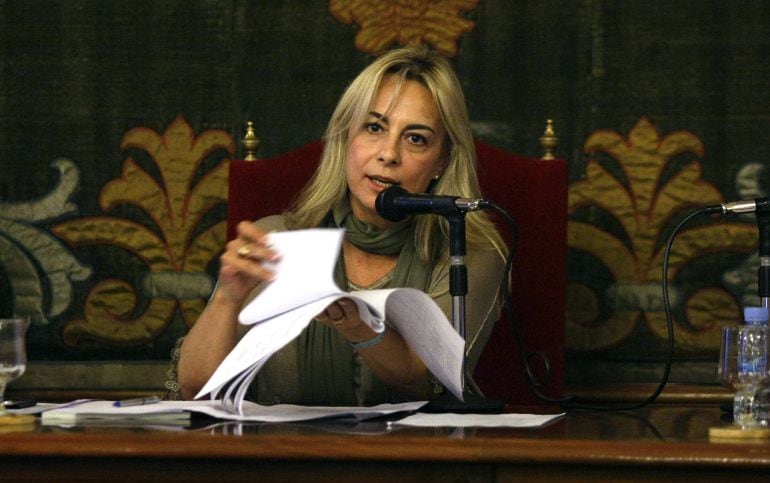 La alcaldesa de Alicante, Sonia Castedo, durante un pleno del Ayuntamiento de Alicante