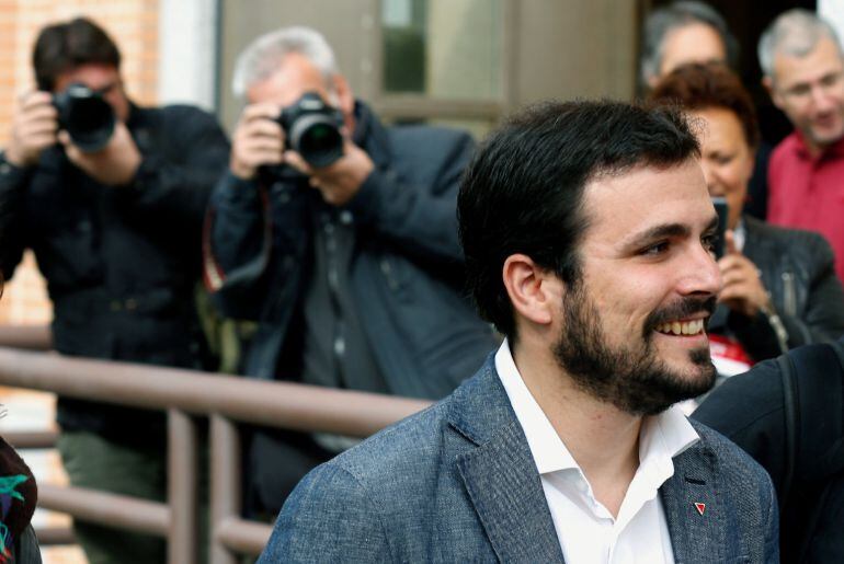 El portavoz de IU, Alberto Garzón, a su llegada a la reunión del consejo político federal de la formación