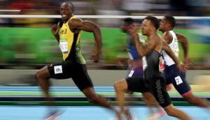 Bolt durante los 200m