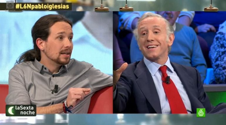 Momento del cara a cara entre Iglesias e Inda