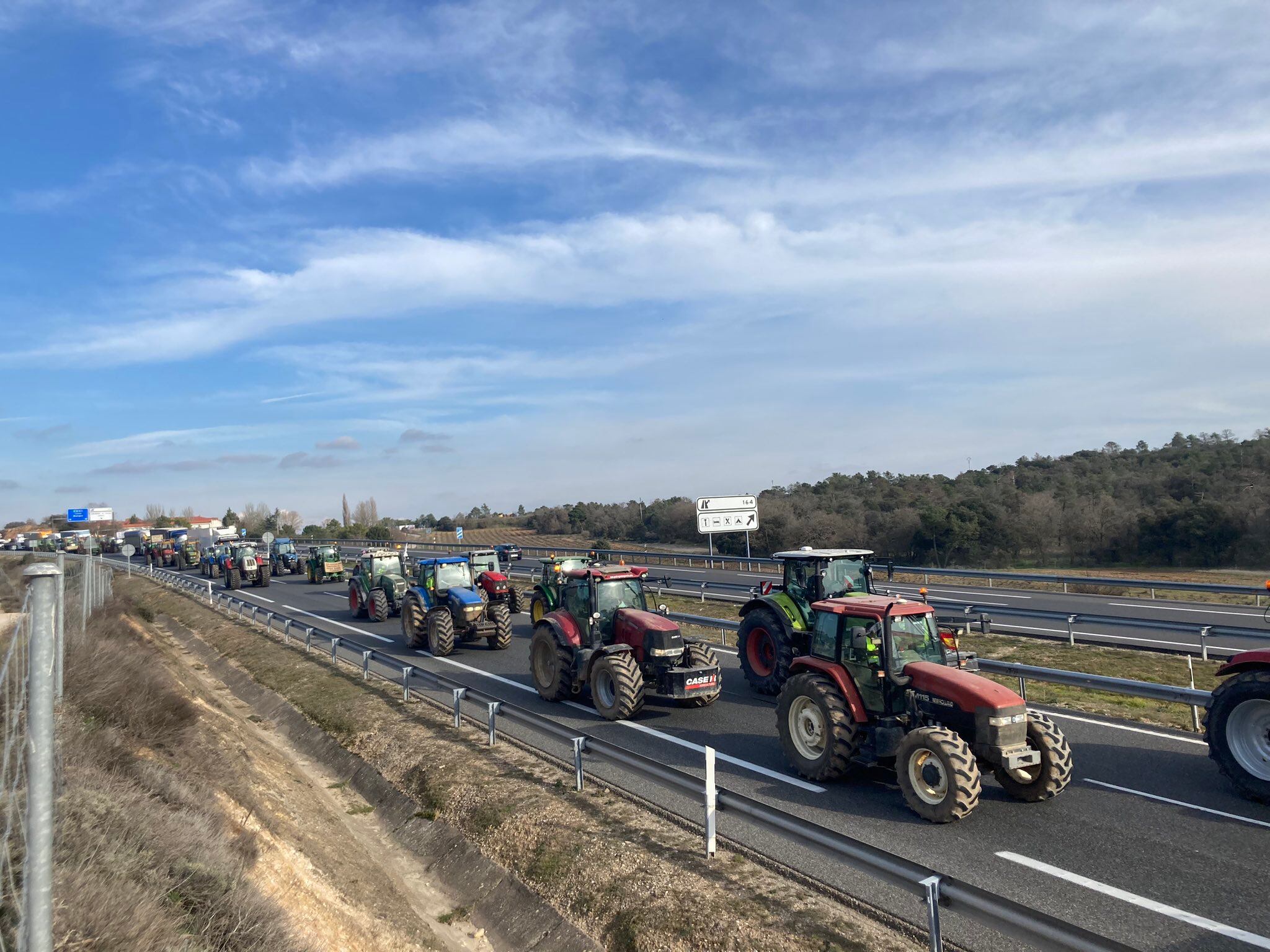 Imagen de archivo de las protestas agrarias en la A-1 a la altura de Aranda