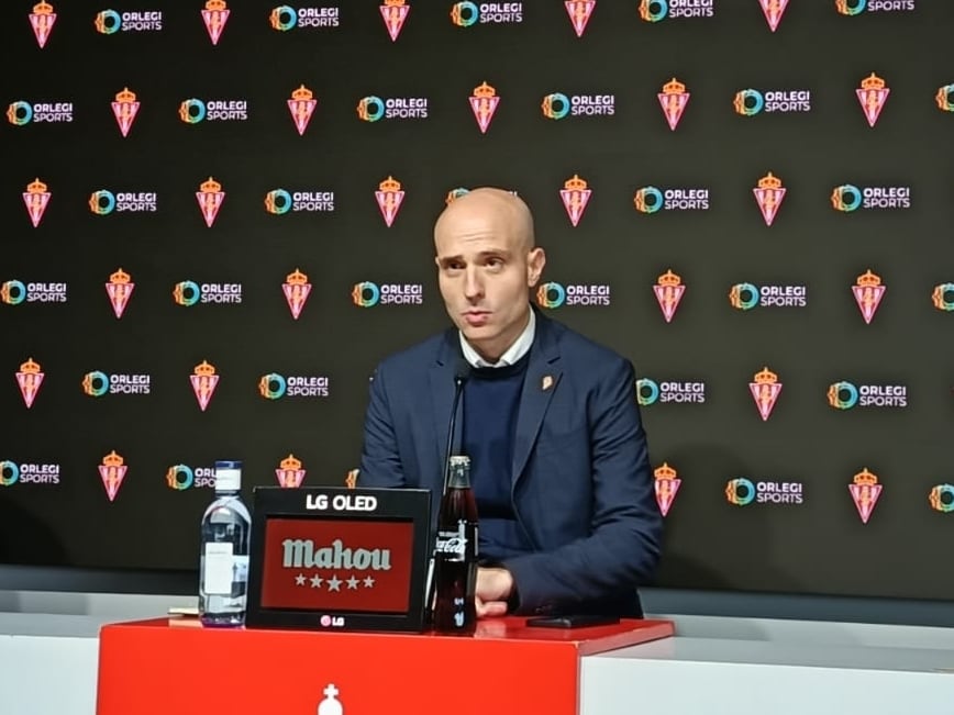 David Guerra, presidente ejecutivo del Sporting, durante su comparecencia de este miércoles.