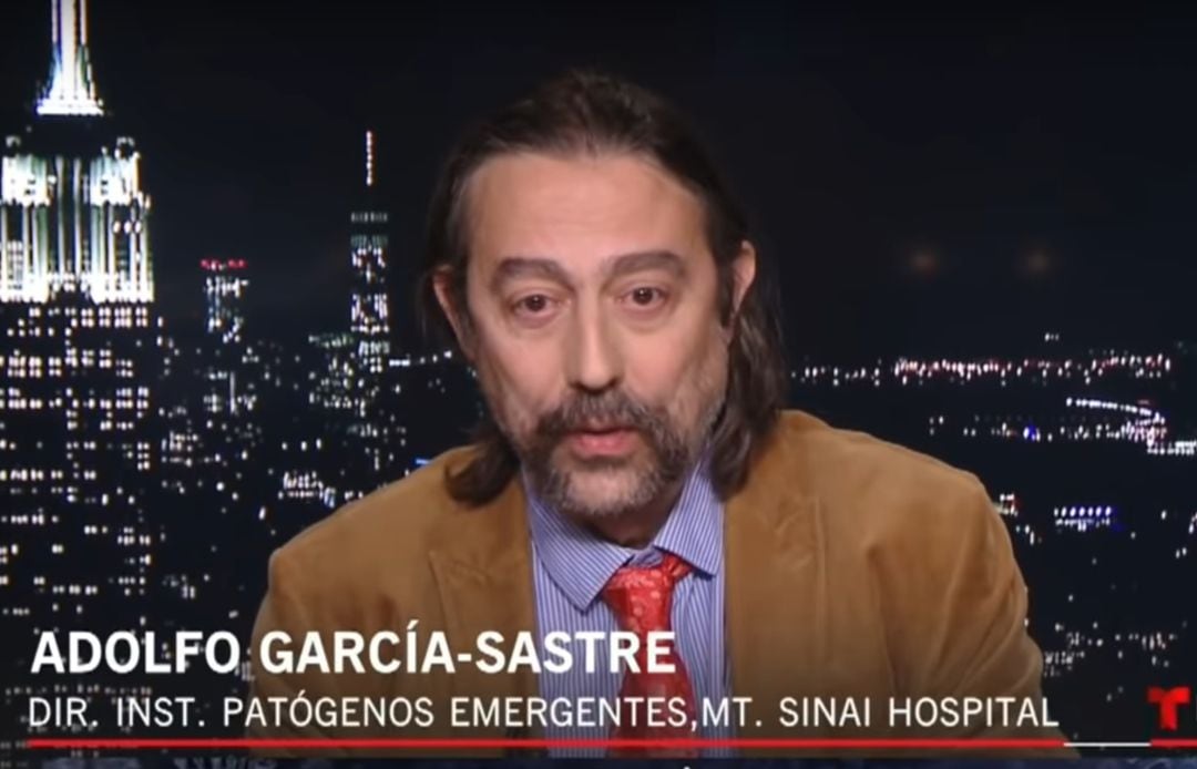 Adolfo García Sastre en una entrevista para el canal de noticias Telemundo el pasado mes de marzo.