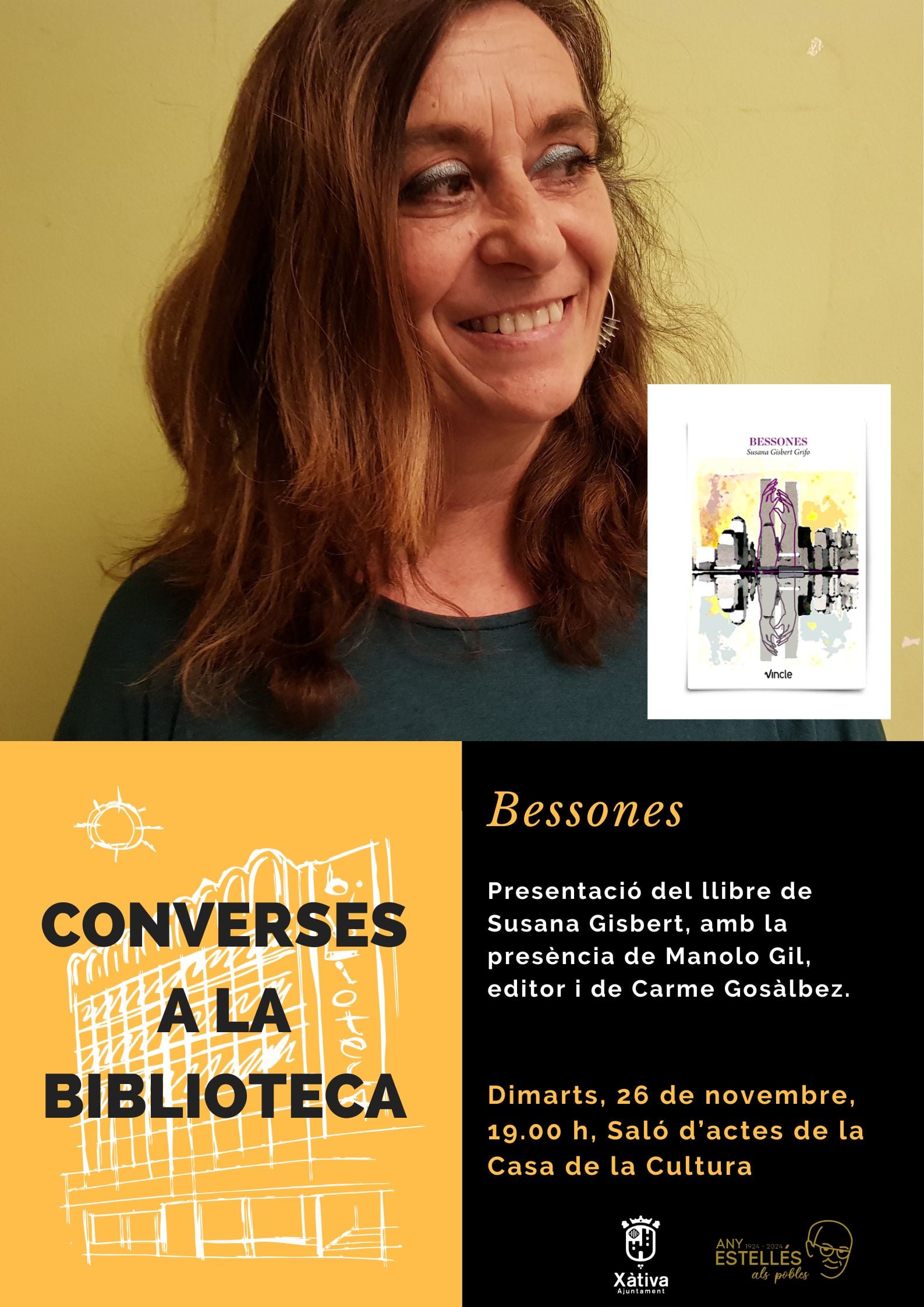 &quot;Converses a la biblioteca&quot;, Susana Gisbert. Fuente: Ajuntament de Xàtiva