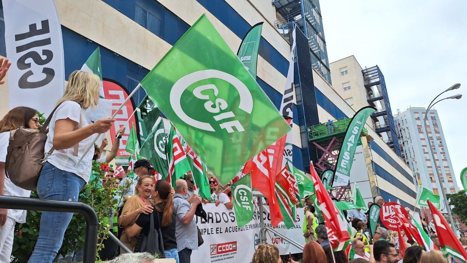 Un momento de la concentración en Cádiz