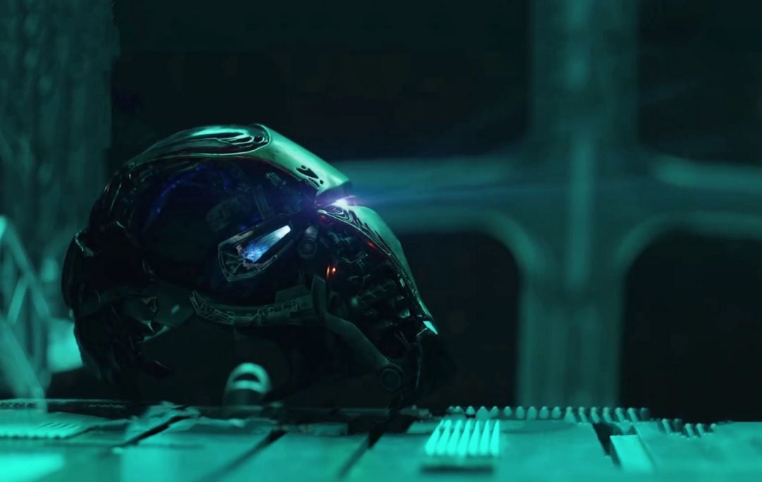 El casco de Iron Man durante Endgame.