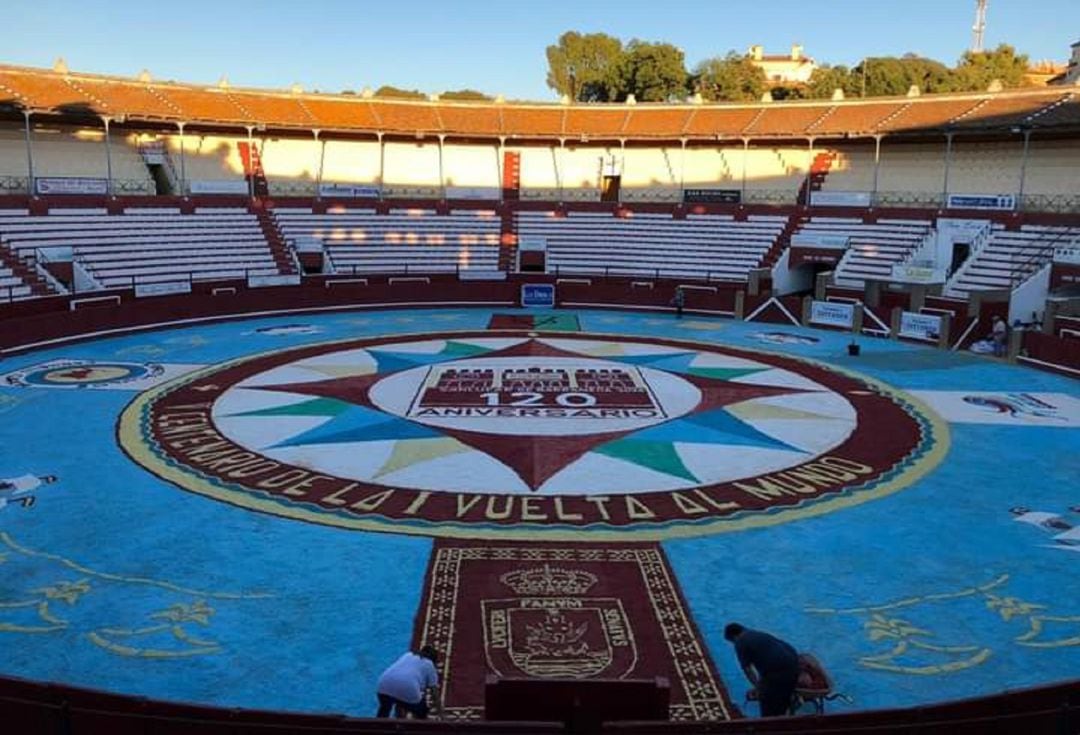 Así se encuentra el ruedo de la plaza de toros de El Pino en la localidad gaditana de Sanlúcar de Barrameda