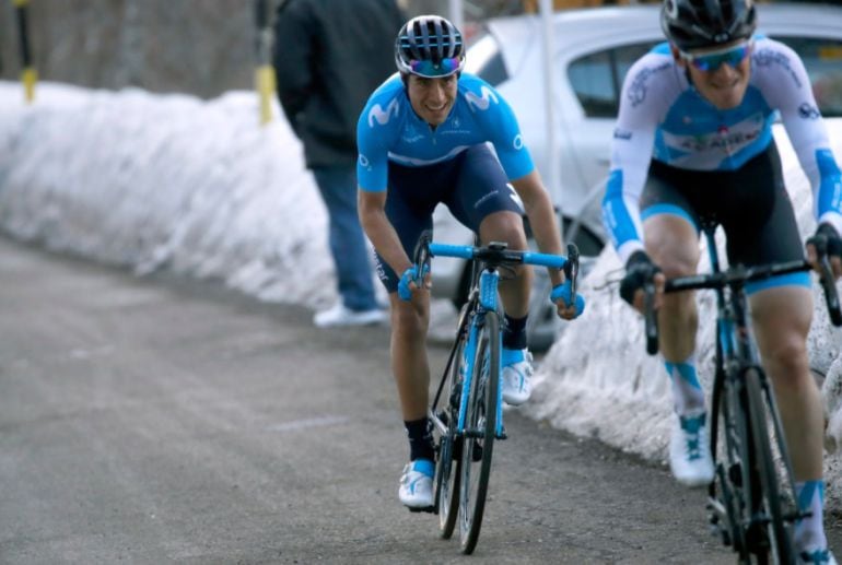 Mikel Landa en el momento del ataque final.