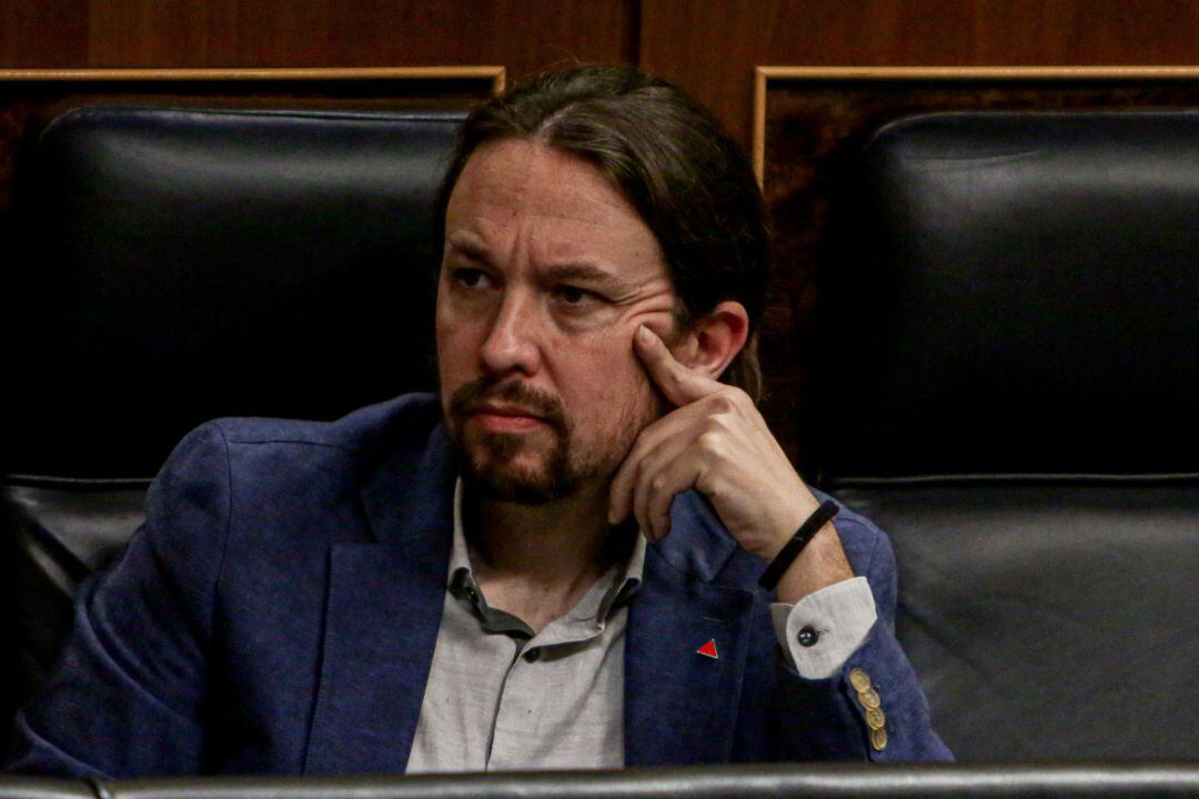 El vicepresidente segundo y ministro de Derechos Sociales y Agenda 2030, Pablo Iglesias, durante la primera sesión ordinaria del pleno en el Congreso de los Diputados 