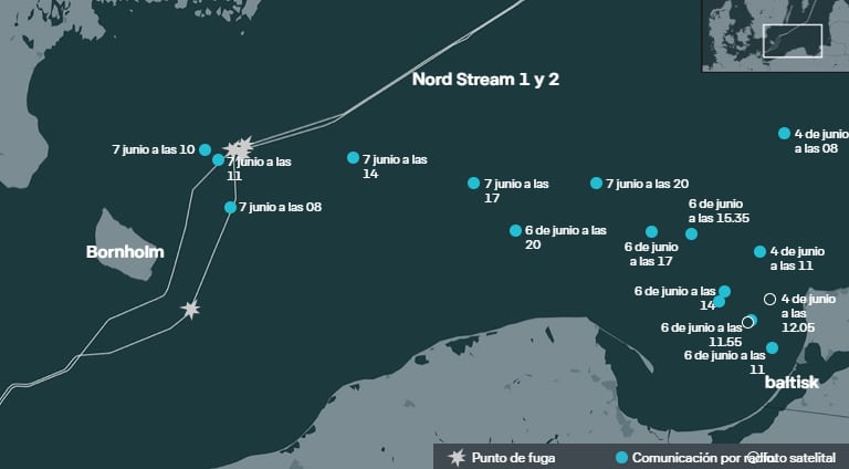 Rutas de los barcos rusos detectados por un exoficial militar británico