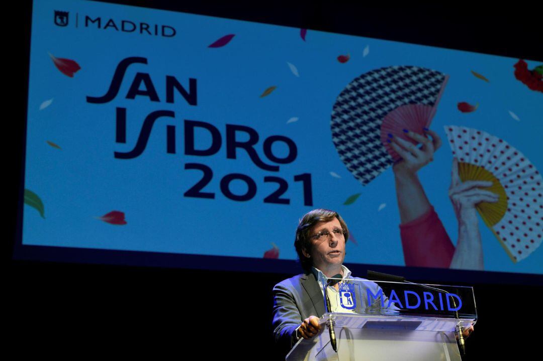 El alcalde de Madrid, José Luis Martínez-Almeida, durante la presentación del programa de las fiestas de San Isidro 2021.