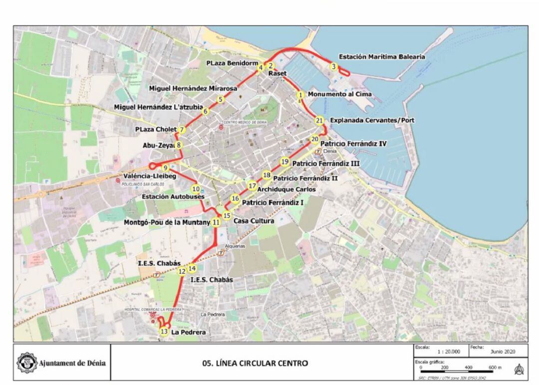 Ruta de la nueva línea circular.