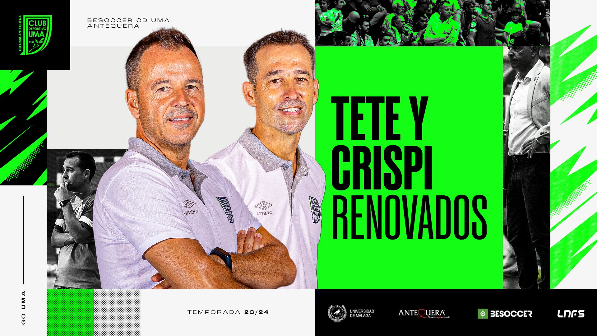Tete y Crispín, seguirán dirigiendo al Besoccer UMA Antequera la próxima temporada