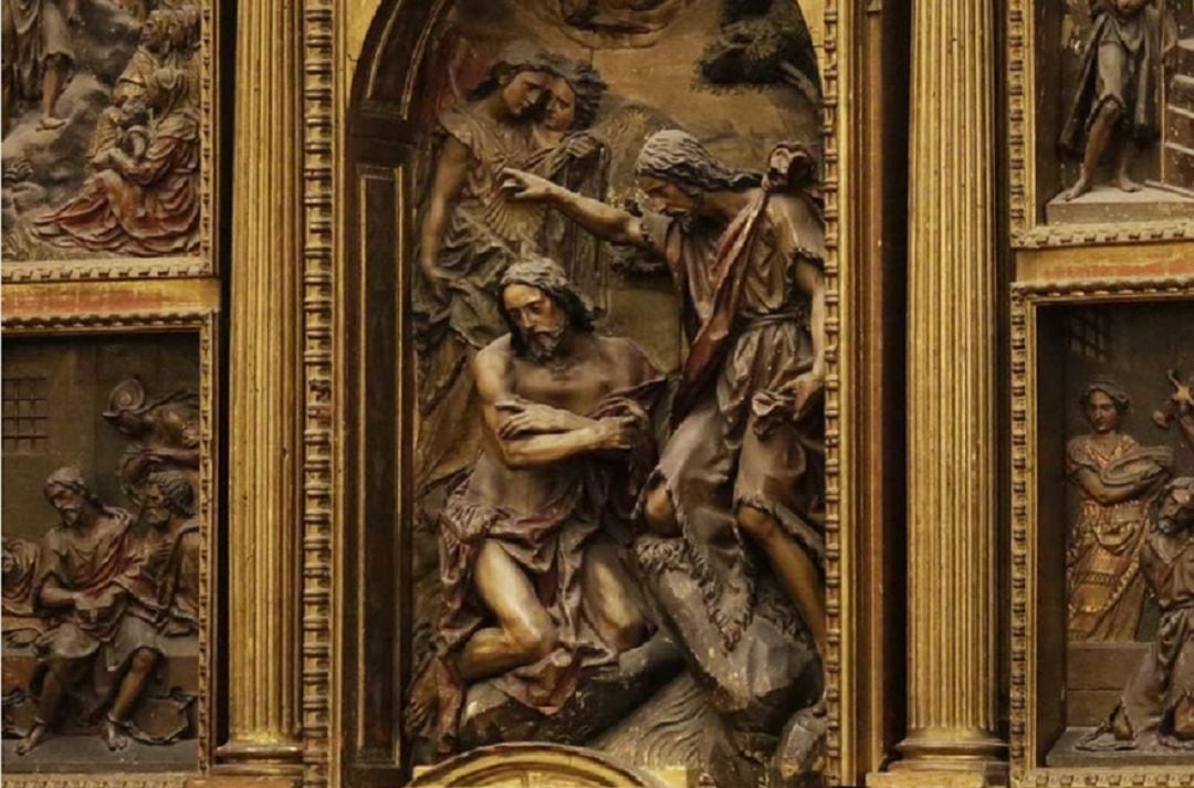 Retablo de San Juan Bautista, obra de Martínez Montañés, en la Anunciación