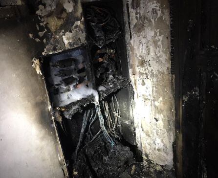 Estado en el que quedó el cuadro eléctrico.