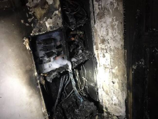 Estado en el que quedó el cuadro eléctrico.