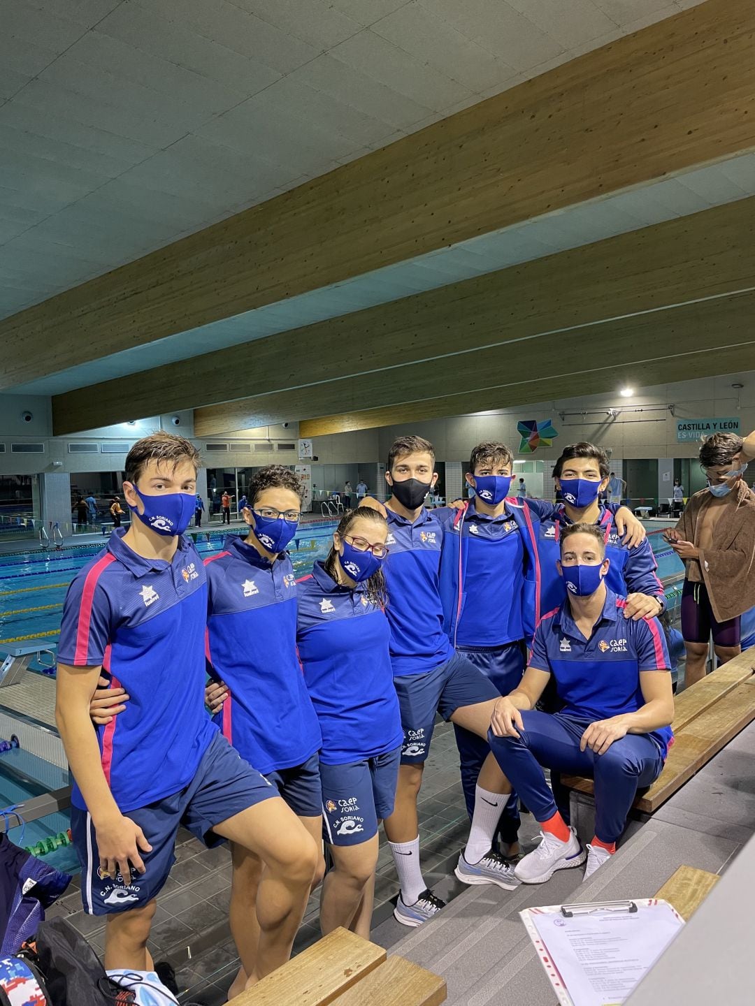 Los nadadores del CN Soriano CAEP, en Valladolid.