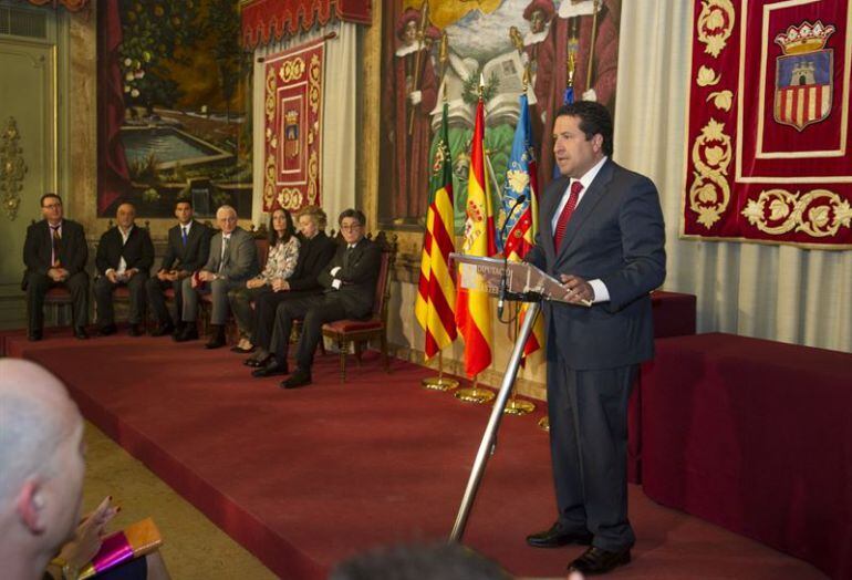 El presidente provincial, Javier Moliner, en su discurso en el Día de la Provincia