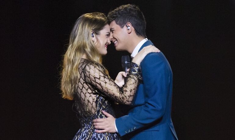 Amaia y Alfred durante el segundo ensayo de Eurovisión 2018