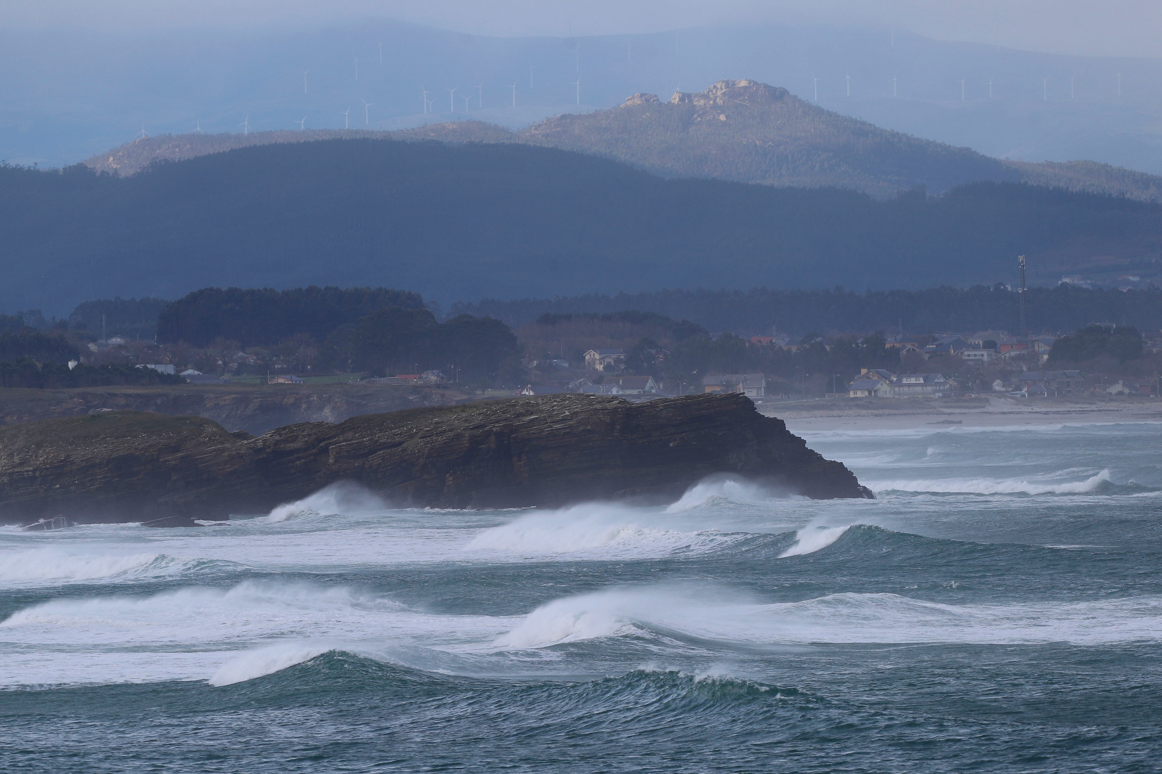 Oleaje en él Cantábrico cerca de Rinlo, Ribadeo. 