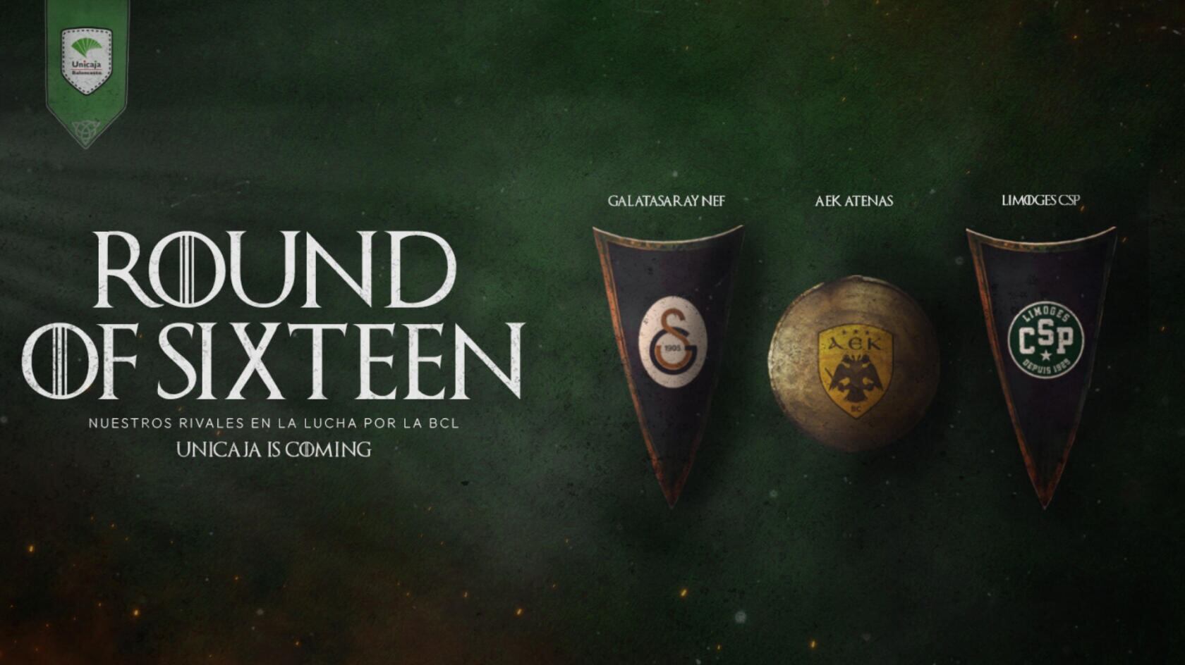 El Unicaja se enfrentará en el Top 16 de la BCL al Limoges, Galatasaray y AEK de Atenas