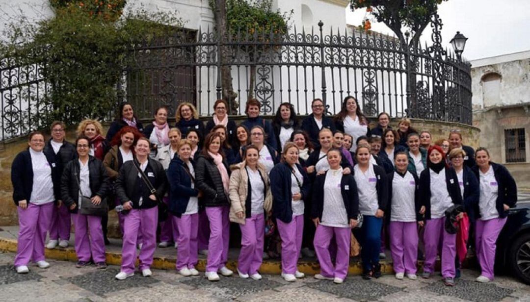 Trabajadores del Servicio Ayuda a Domicilio de San Roque.