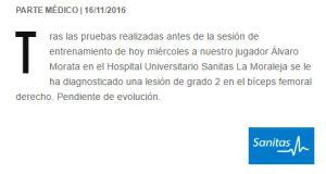 El parte médico oficial.