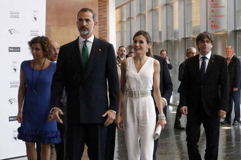 Els Reis durant l'acte dels Premis Princesa de Girona de 2017