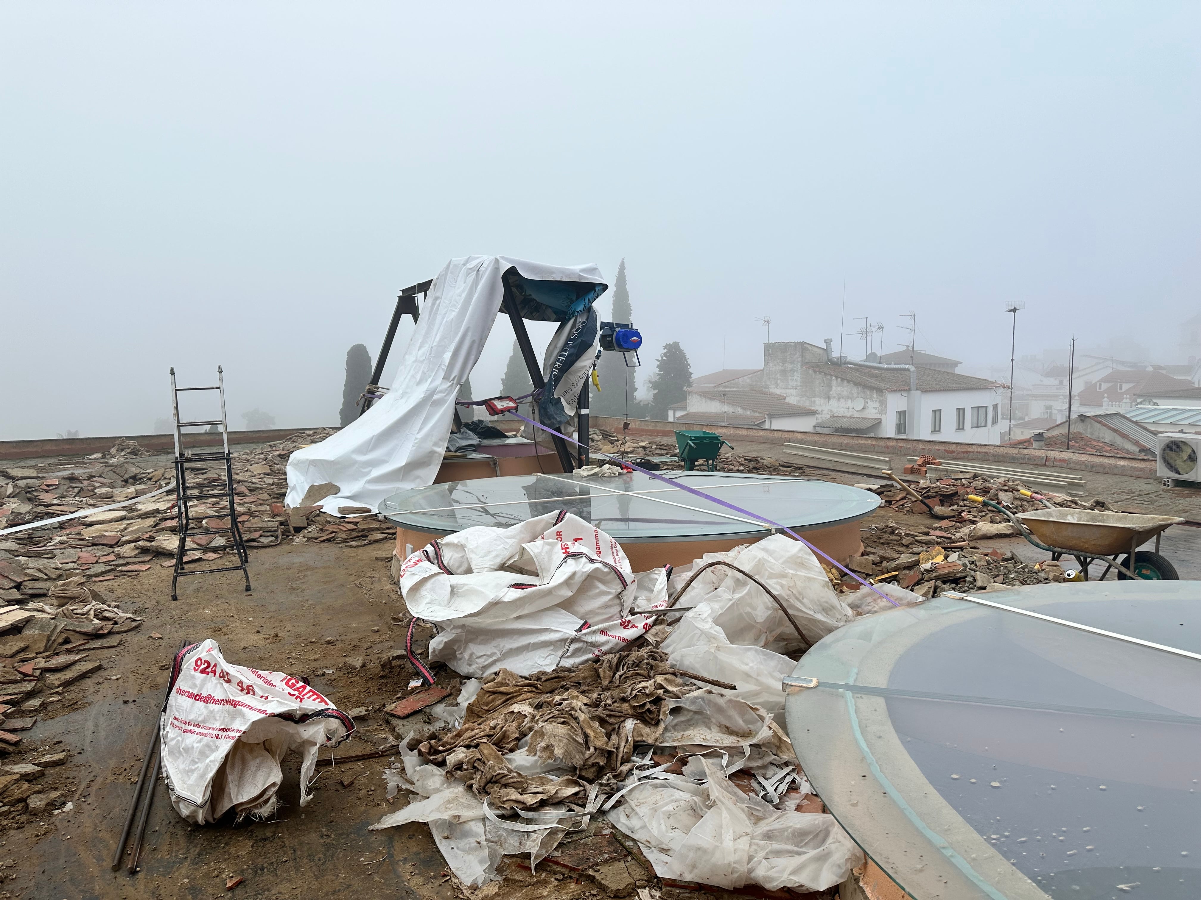 Ya han comenzado las obras para adecuar la cubierta del Centro Cultural Alcazaba como terraza/ Ayuntamiento de Mérida