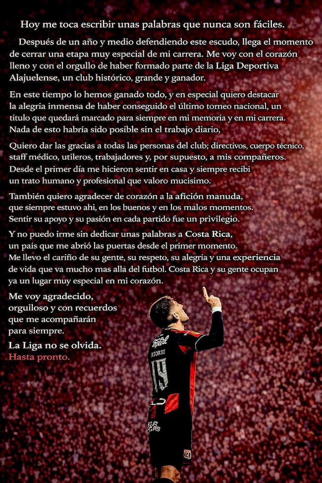 Carta de despedida de Alberto Toril