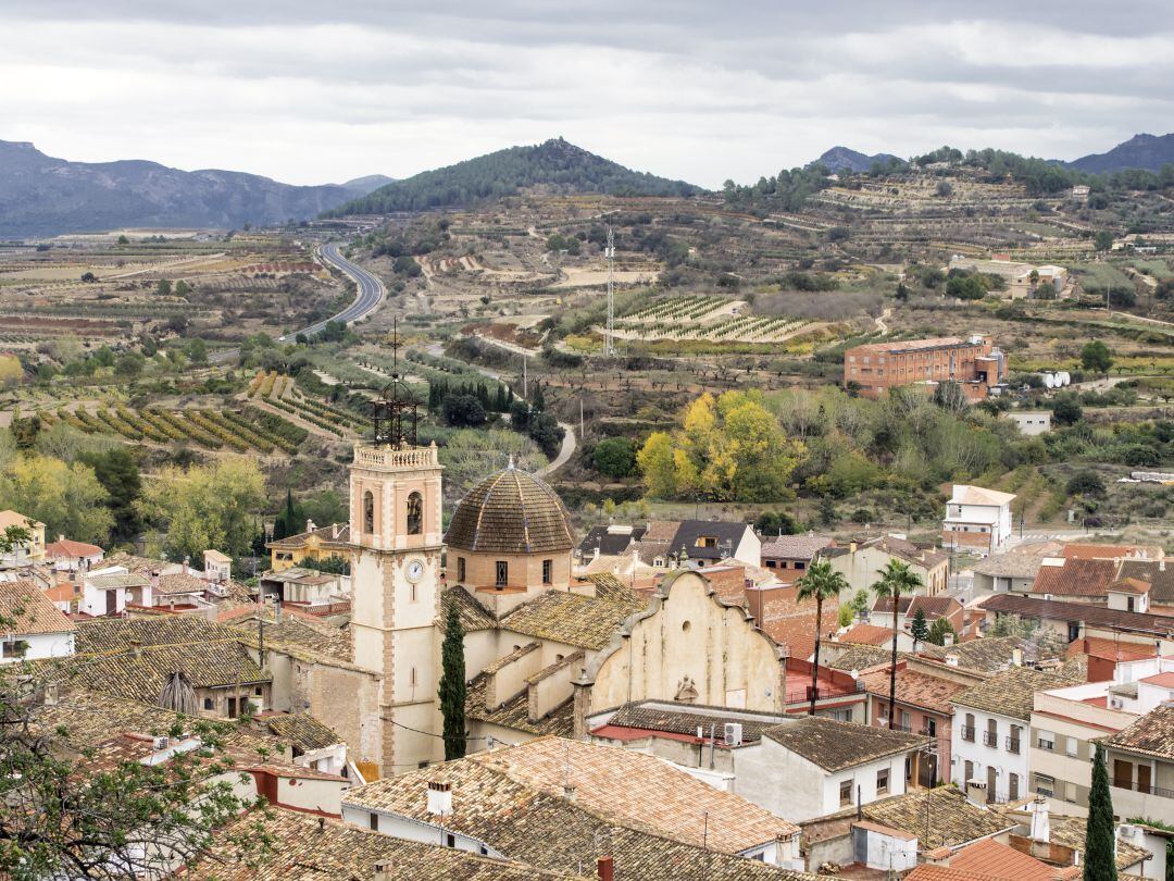 Imatge aèrea de Castelló de Rugat