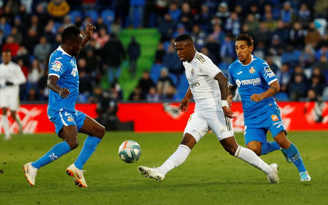 Vinicius, este sábado en el encuentro contra el Getafe