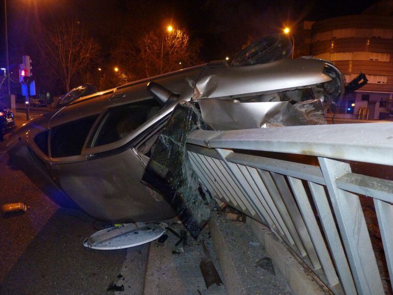 Este es el estado en que ha quedado el vehículo accidentado