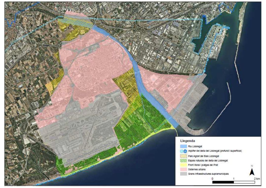 Els elements territorials del Prat del Llobregat identificats al Pla Local d’Adaptació al Canvi Climàtic
