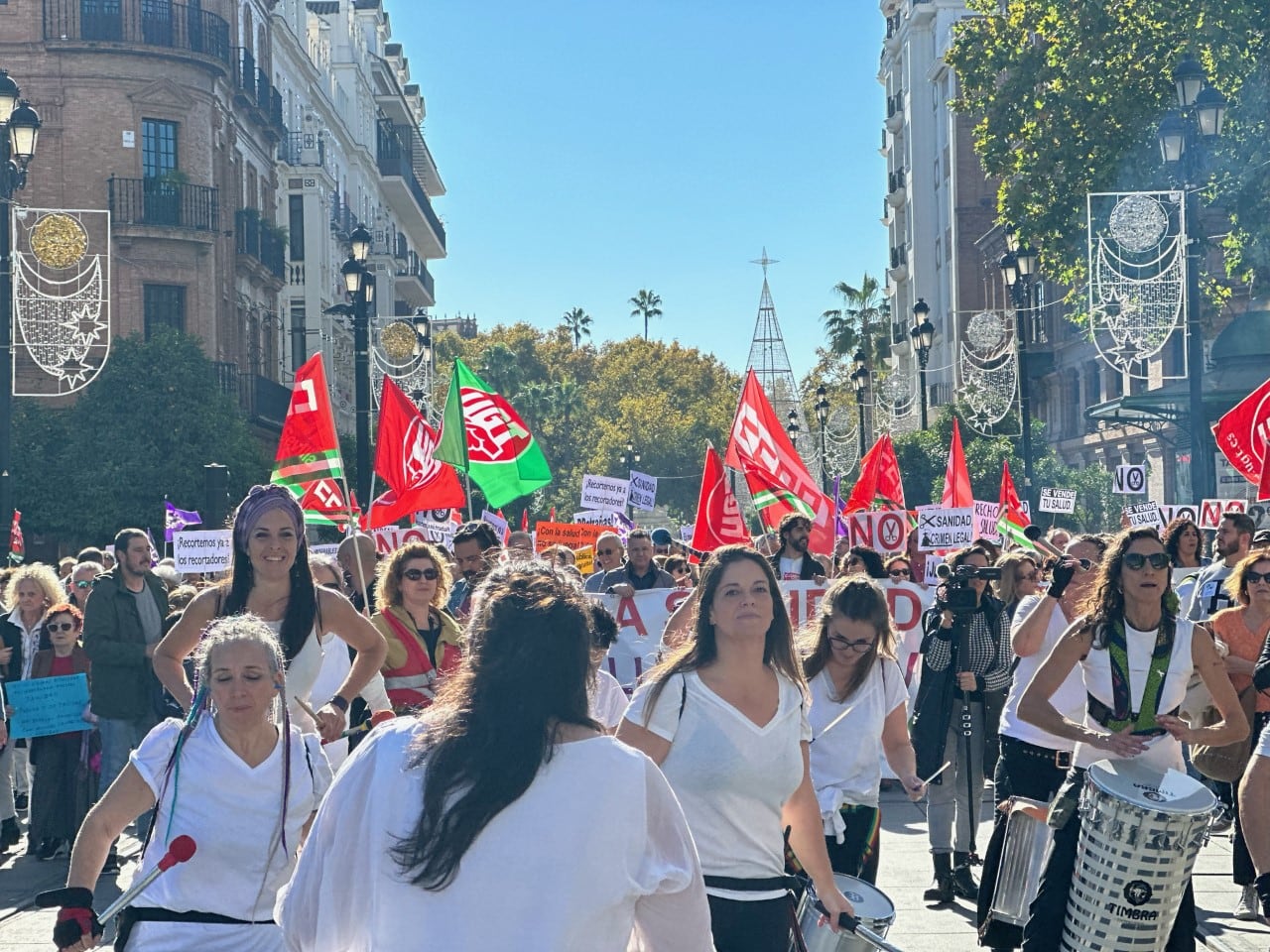 Archivo. Última protesta de Marea Blanca en Sevilla, el pasado mes de noviembre.