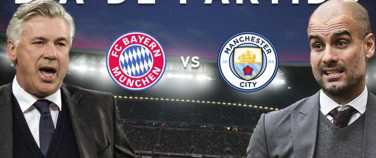 Carlo Ancelotti y Pep Guardiola se ven las caras en el Allianz Arena