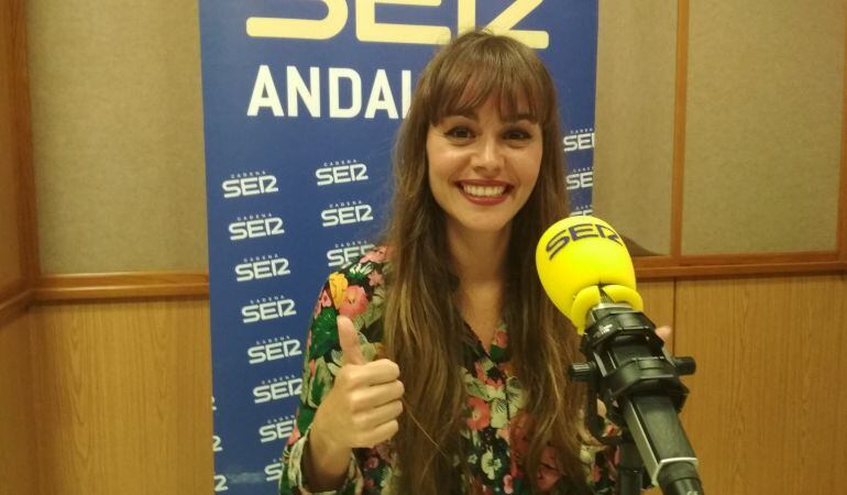 María Espejo en el estudio central de Radio Sevilla