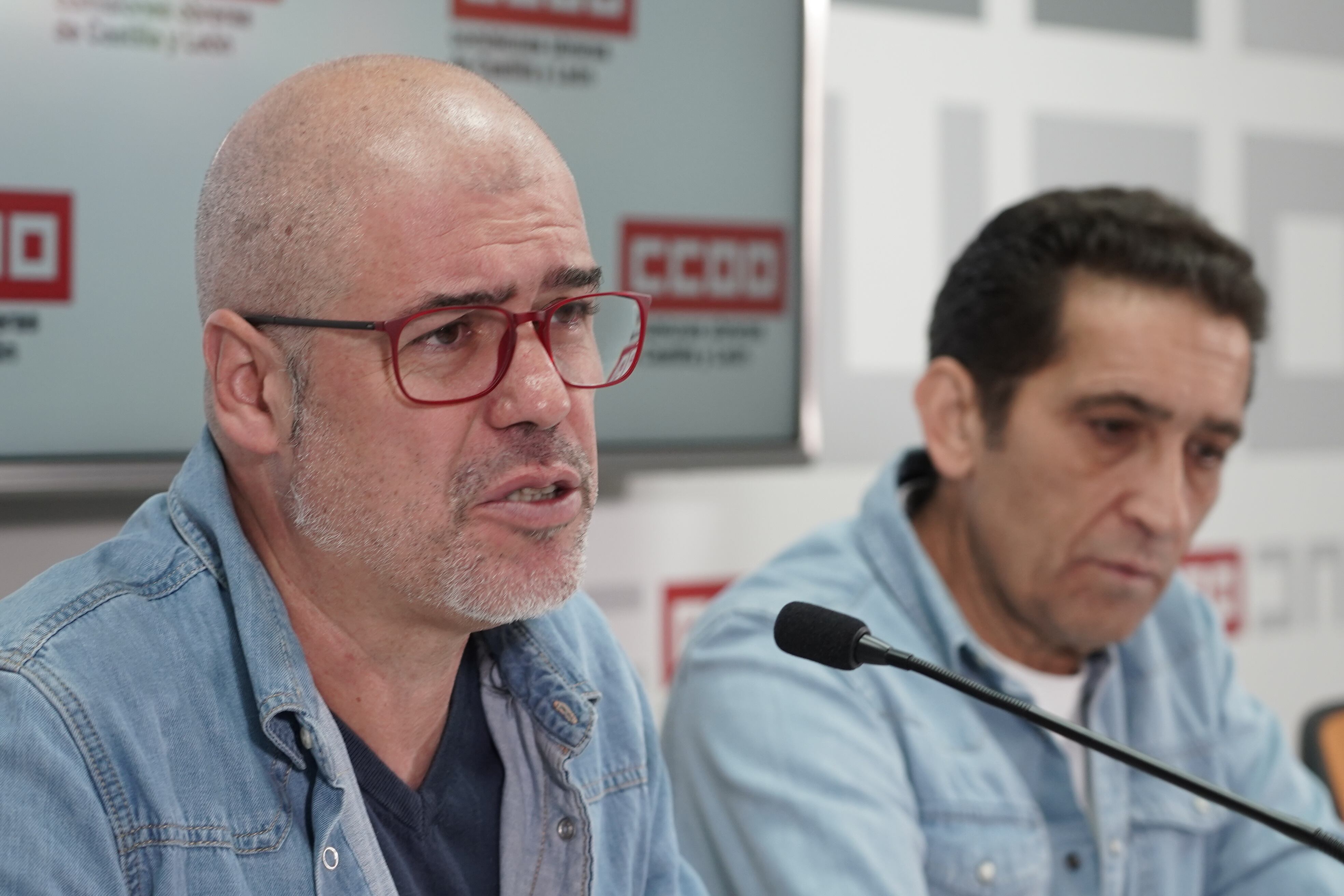 El secretario general de CCOO, Unai Sordo, y el secretario general de CCOO en Castilla y León, Vicente Andrés.