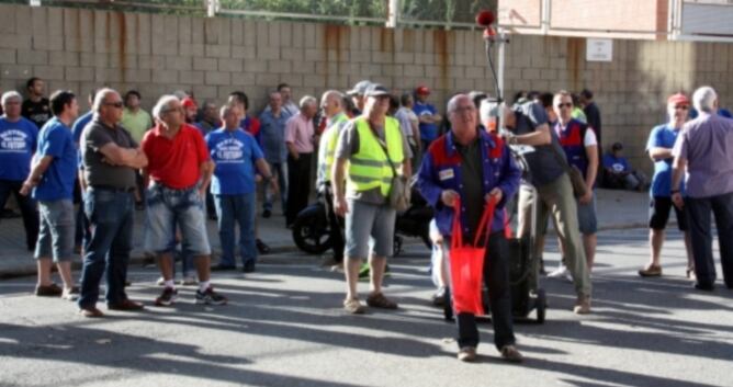 Els treballadors d&#039;Alstom en la manifestació