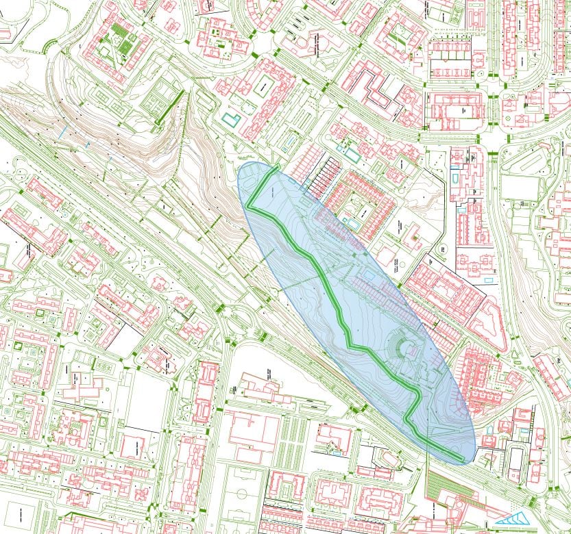 Plano del nuevo carril bici de Parquesol