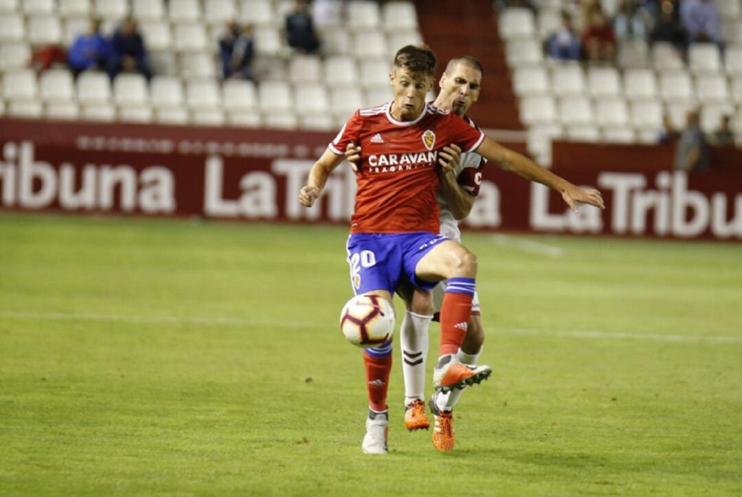 Marc Gual, durante un acción del partido jugado en Albacete