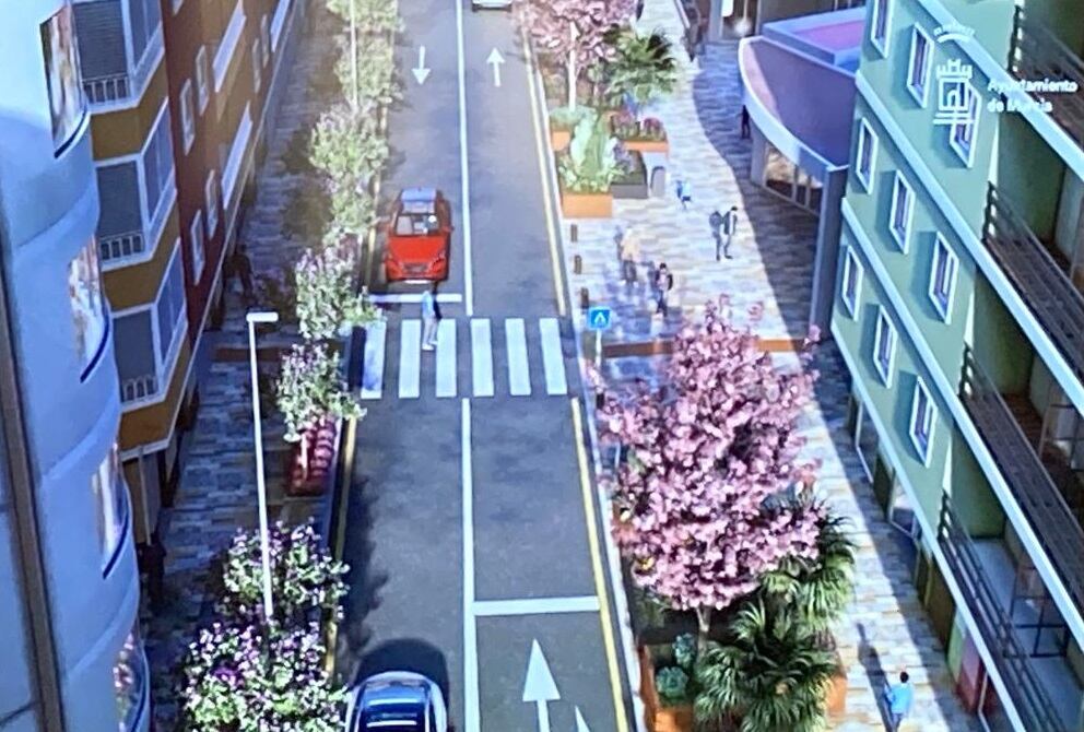 Simulación del Corredor Verde en el barrio de San Andrés de Murcia