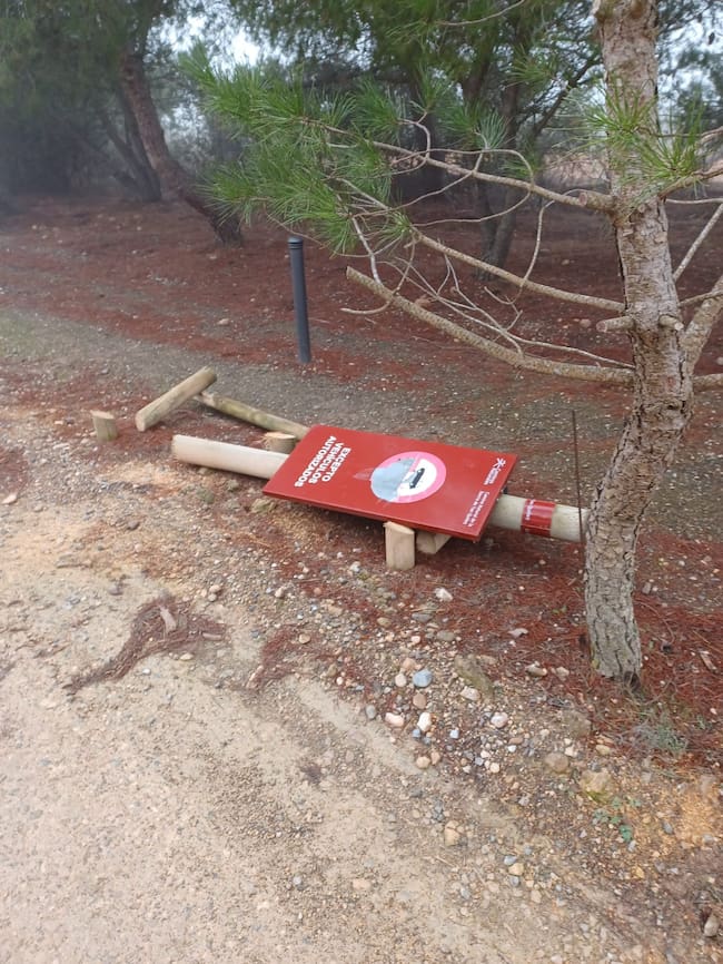 Acto vandálico en el Sierra de San Quílez en Binéfar