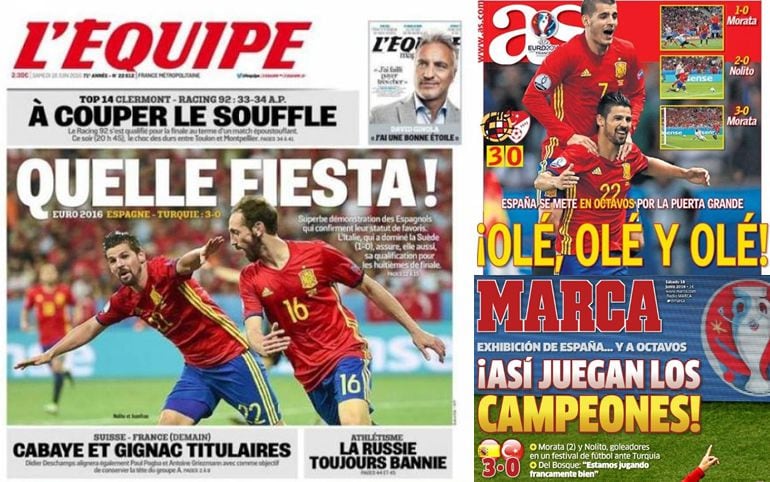 Portadas de L&#039;Equipe, As y Marca 