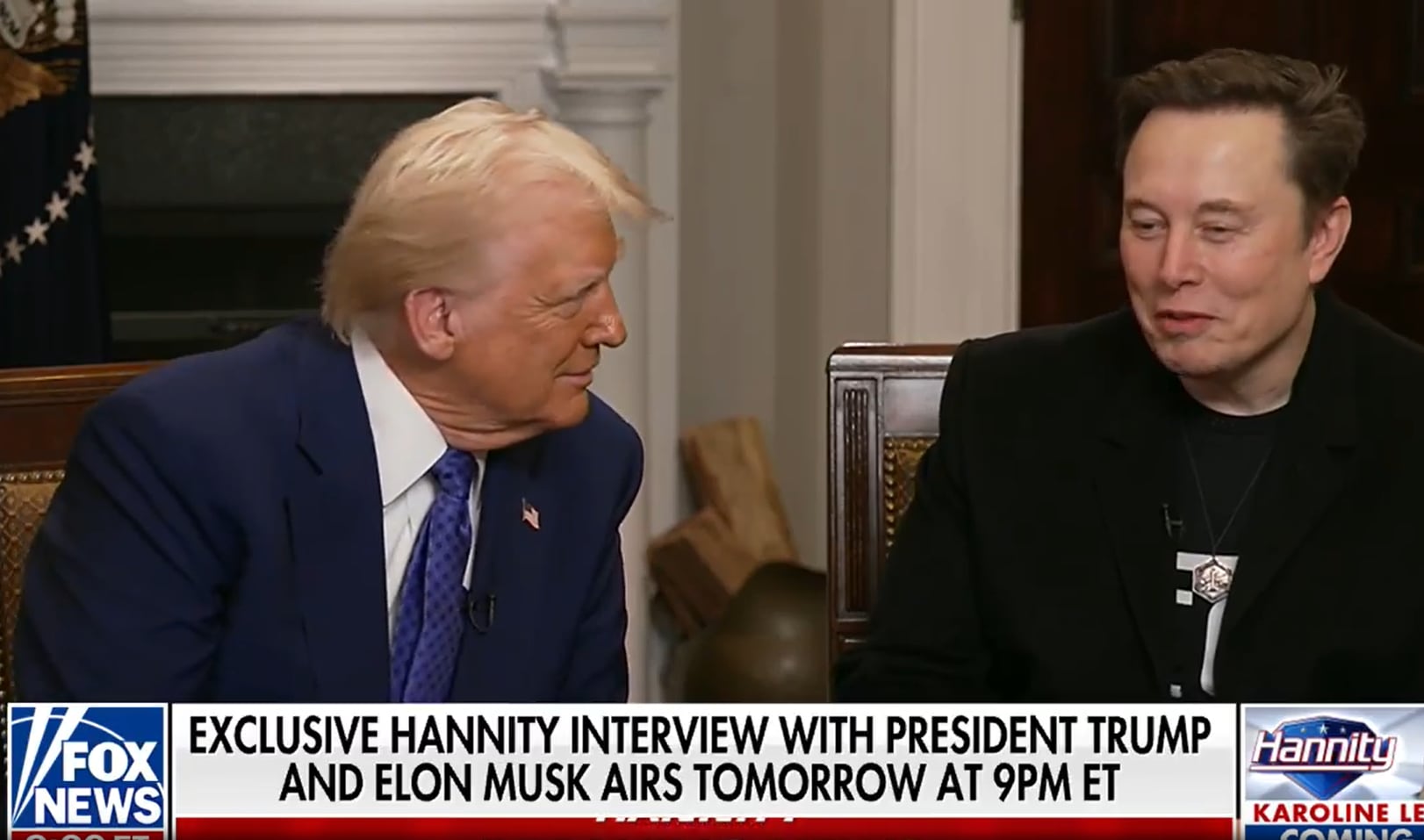 Trump y Musk, durante la entrevista en Fox.