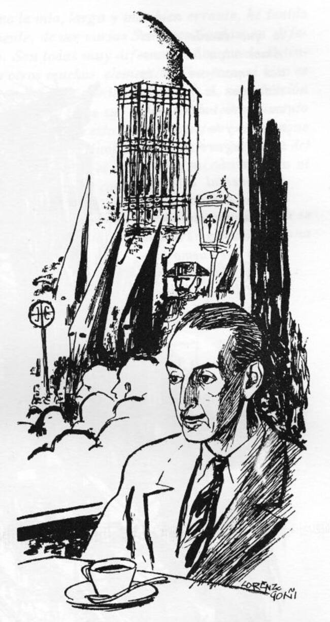 González-Ruano visto por Goñi, 1957.