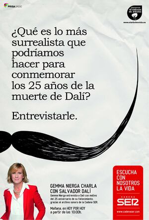 Gemma Nierga entrevista a Dalí con motivo del 25 aniversario de su fallecimiento gracias al archivo sonoro de la SER.