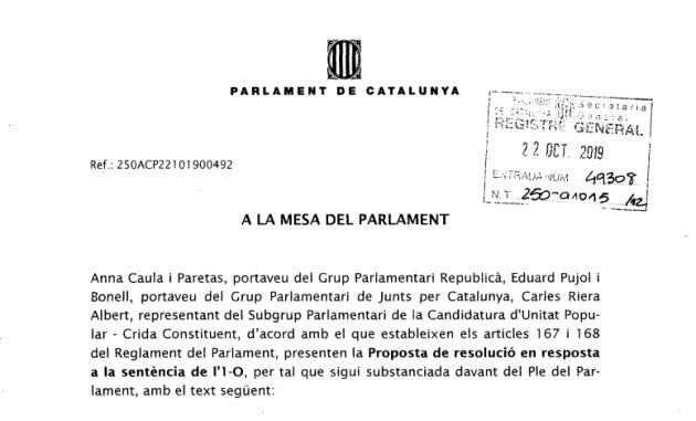 Consulta el texto íntegro acordado por el secesionismo catalán.