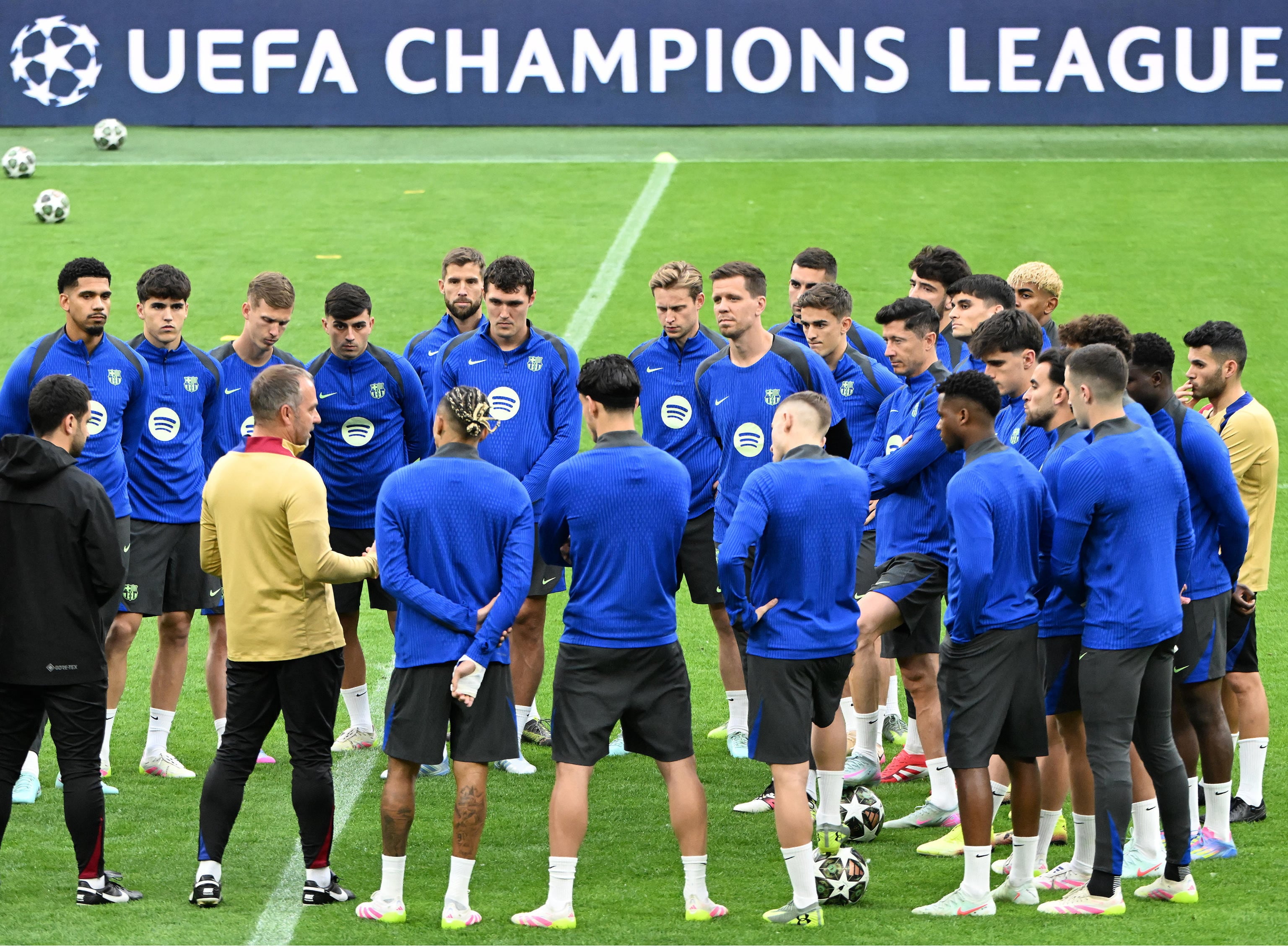 Los jugadores del FC Barcelona se preparan para la semifinal de Champions