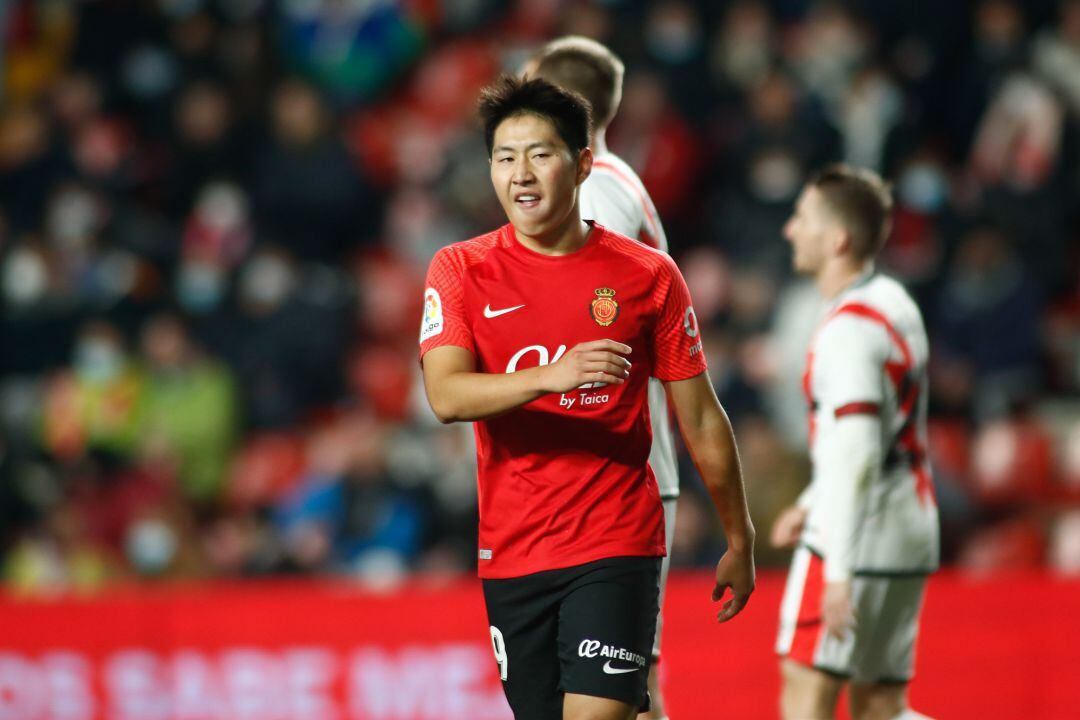 Kang-in Lee, en el Estadio de Vallecas.